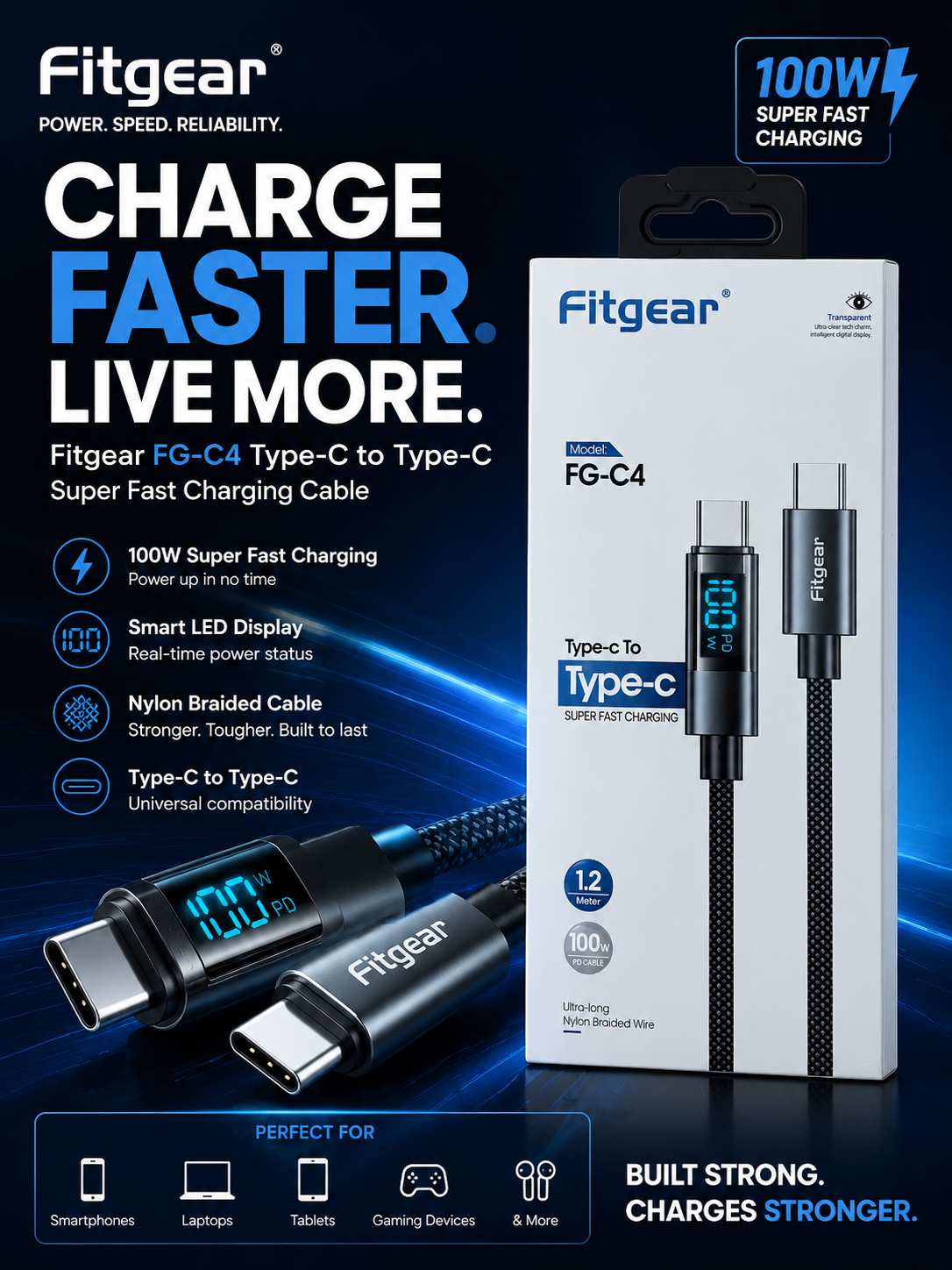 Fitgear Voltage trackable type C to C cable