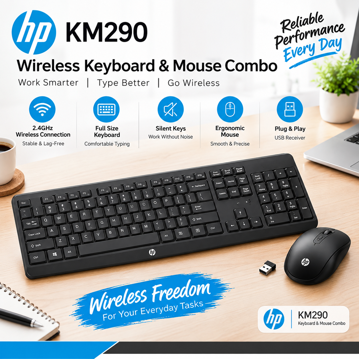 Wireless keyboard and mouse combo