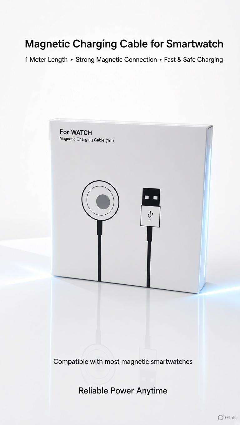 Magnetic Smartwatch Charging Cable